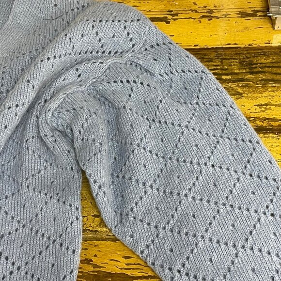 Nanette Lepore Pointelle 5 Button Cardigan Sz LG Pearl Style Buttons Preppy - Picture 6 of 9